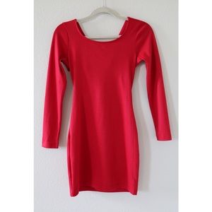 Red long sleeve dress
